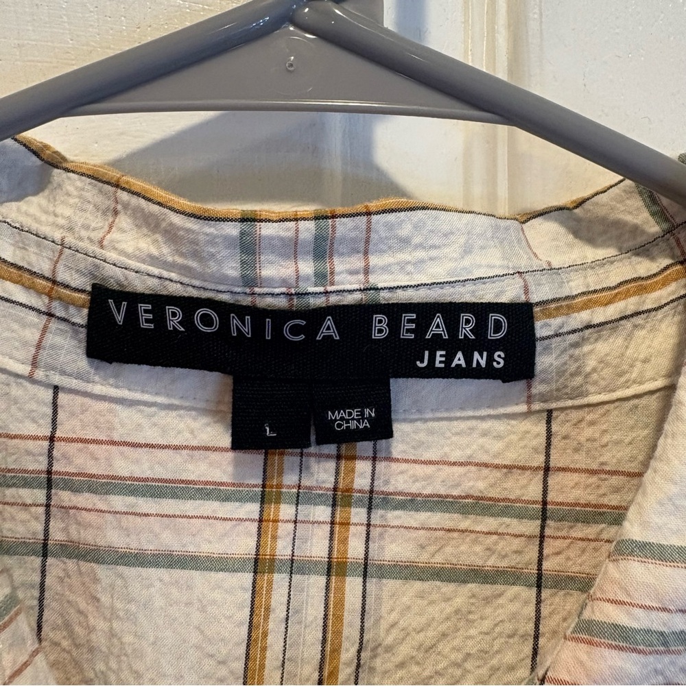 Veronica Beard Cream and Brown Checkered Mini Dress - Picture 4 of 10